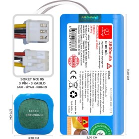 Resim Robogil Hiking X8 Pro 3500mAh Uyumlu Robot Süpürge Pili A3505BS-Hik-001 