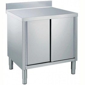 Resim Electrolux Professional Dolaplı Çalışma Tezgahı, 1 Ara Raflı, 2 Kayar Kapılı, 100 Mm Sırtlı, (4 Ayaklı) - 1000 Mm TN1010EN 