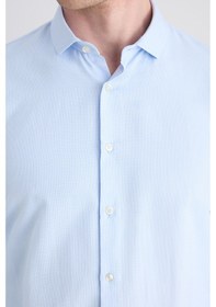 Resim Twn Slim Fit Mavi Armürlü Gömlek 5ef02gl11288m Çok Renkli 