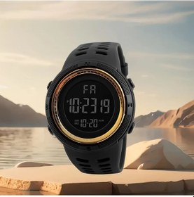 Resim Cloud011 Altın Çok Fonksiyonlu Büyük Kadranlı Spor Dijital Led Ekranlı Alarm Kronometre Tarih Saati Diğer 