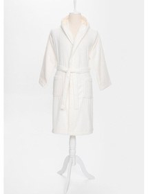 Resim Özdilek Bright Kapüşonlu Kadife Bornoz Xl Beden 379277 Krem 