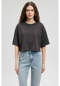 Resim Mavi Kadın Crop Basic Kömür 1612377-70087 Gri 