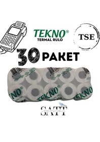 Resim Tekno Rulo Yazarkasa Pos Rulosu 56x14 Mm 30 Paket 300'li Rulo 