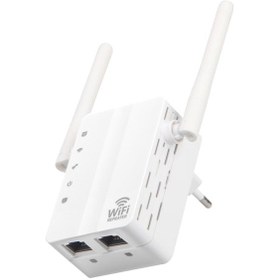 Resim Ximistore9 300mbps Duvar Montajlı Wifi Sinyal Güçlendirici - Çift Antenli Kablosuz Ağ Genişletici 