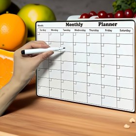 Resim 1-Set Kuru Silme Tahtası Kiti Beyaz Tahta Silgisi, Marker ve Buzdolabı Takvimi ile - Haftalık Çalışma Planı, Kendi Kendine Kontrol Listesi, Günlük ve İş Planlaması için Zaman Yönetimi Şekli - İdeal Noel, Anneler Günü, Babalar Günü, İşçi Günü, Öğretmenler Günü Hediyeleri için 