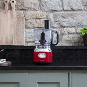 Resim Braventa Collection Russell Hobbs 25180-56 Retro Mutfak Robotu, 850W, Makinede Yıkanabilir, Kırmızı 