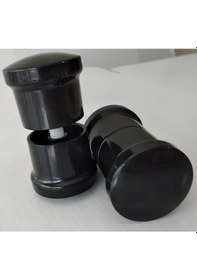 Resim Siyah Topuz Duşakabin Kulp Seti 2 İç 2 Dış Çift Kapak Kulbu Siyah 