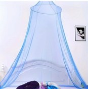 Resim Awesomestore Mavi Yarı Boy Polyester Yatak Tülü, Fermuarlı Böcek Önleyici Cibinlik 