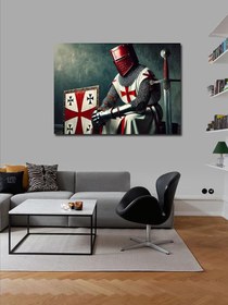 Resim Tablo Mega Kanvas Tablo Haçlı Şövalye Portresi YTCNVS501370, 100 x 140 