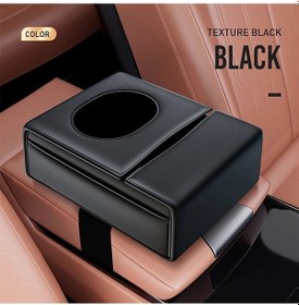 Resim Xuweiwei Foldable Black Araç Depolama Kutusu Mendillik Bardaklık Ve Konsol Organizer 