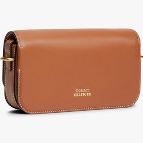 Resim Tommy Hilfiger Th Scrıpt Flap Crossover Kadın Kahverengi Çanta - Aw0aw18399 