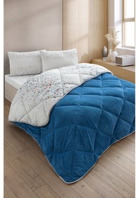 Resim Evoria Çift Kişilik Wellsoft Yorgan Uyku Seti Mavi 