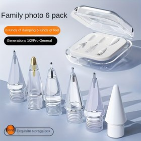 Resim Yeni Şeffaf Kalem Ucu, İlk, İkinci ve Üçüncü Nesil Apple Pencil için Uygun, Kapasitif Stylus İğne Tüp Ucu, Metal Modifiye Edilmiş Yedek Sessiz Yazı Kalemi Uçları 