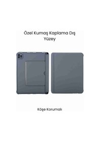 Resim Apple Uyumlu iPad Air 13 M2/m3 Ledli 360 Manyetik Standlı Touchpadli Katanya Klavyeli Tablet Kılıfı Klavyeli Kılıf 