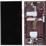 Resim Te Samsung Uyumlu S22 Ultra S908 Uyumlu Çıtalı Lcd Ekran Kırmızı 