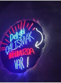 Resim dekoraven Deli Gibi Çalışmak Neon Yazı Tabela, deli1s 