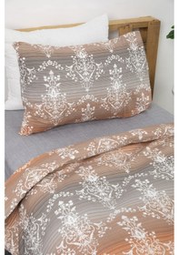 Resim Nova Lastikli Çarşaflı Tek Kişilik Nevresim Takımı - Kiremit Kiremit 