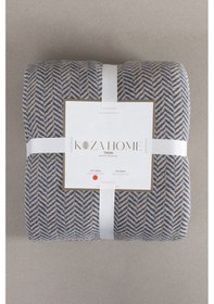 Resim Twin Battaniye Soft Pamuklu Çift Kişilik Battaniye Kahve Mavi 200 Kahve Mavi 