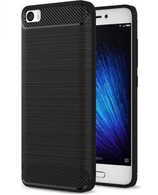 Resim Microcase Xiaomi Mi5 Brushed Carbon Fiber Silikon TPU Kılıf - Siyah 
