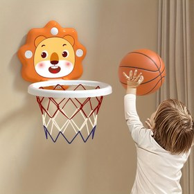 Resim Gençler için Karikatür Hayvan Basketbol Halkası Seti, Mini Toplar & Pompa ile - Duvara Monte, İç/Dış Mekan Oyun Seti, 3 Yaş ve Üzeri Erkek & Kız Çocuklar İçin 