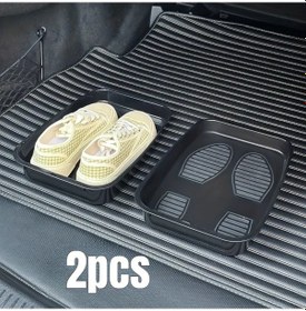 Resim Chuangyinshop Siyah 2 Adet Dayanıklı Su Geçirmez Araba Ayakkabı Saklama Organizer Tepsisi Suv Kamyonet 