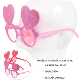 Resim MCM Group Pembe Renk Sim Işlenmiş Kalp Figürlü Parti Gözlüğü 