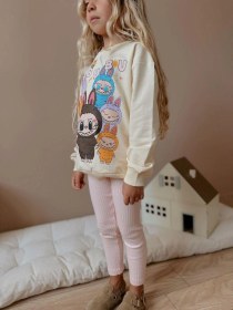 Resim Cg Kids Labubu Baskılı Eşofman 2 Iplik Kız Çocuk Taytlı Alt Üst Takım Pembe 