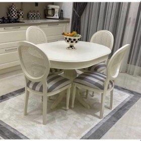 Resim Masifart 120 cm Elips Baba Ayak Masa + 4 Sandalye Takımı 