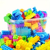 Resim 100 adet Puzzles Bloğu, Yaratıcılığı ve Motor Becerilerini Geliştirmek İçin Tasarlanmış, Tatil Hediyesi Olarak. 