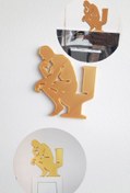 Resim moistrid Gold Thinker Man Klozette Oturan Düşünen Adam - Kapı ,Priz ,Sifon Süsü Komik Dekor Plastik Çıkartma 