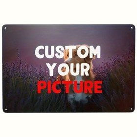 Resim 1 adet Özel Fotoğraf ve Logo Metal Levha - Ev, Ofis, Kafe, Bar Dekoru için Kişiselleştirilmiş Duvar Sanatı | Dayanıklı Demir, Kolay Asma 30.48x20.32 cm | İç ve Dış Mekan Kullanımı için Çok Yönlü Tinsel Duvar Sanatı 
