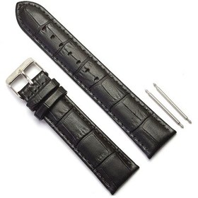 Resim Bizon Siyah Kroko Hakiki Deri Saat Kordonu Kayışı 20 Mm 