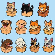 Resim 11 Sevimli Köpek ve Kedi Akrilik Rozetler - Kıyafetler, Çantalar ve Aksesuarlar için Şirin Karikatür Hayvan Rozetleri - Arkadaşlar, Kadınlar ve Erkekler için Mükemmel Hediyeler, Köpek Aksesuarları Cadılar Bayramı Hediyeleri, Moda Aksesuarları,Eğlenceli Broşlar,Dayanıklı Pimler,Detaylı İşçilik,Erkek 