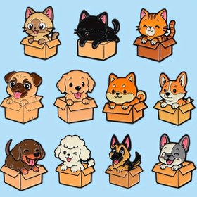 Resim 11 Sevimli Köpek ve Kedi Akrilik Rozetler - Kıyafetler, Çantalar ve Aksesuarlar için Şirin Karikatür Hayvan Rozetleri - Arkadaşlar, Kadınlar ve Erkekler için Mükemmel Hediyeler, Köpek Aksesuarları Cadılar Bayramı Hediyeleri, Moda Aksesuarları,Eğlenceli Broşlar,Dayanıklı Pimler,Detaylı İşçilik,Erkek 