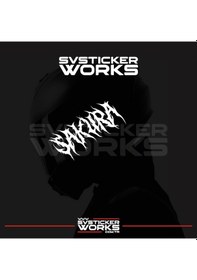 Resim Sakura Yazılı Kask Sticker Tüm Kasklar Uyumlu Tek Yön 1 Adet Beyaz 