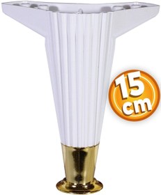 Resim Badem10 Wetra Line 15 Cm (BEYAZ GOLD) Mobilya Kanepe Koltuk Ayağı Ayakları 