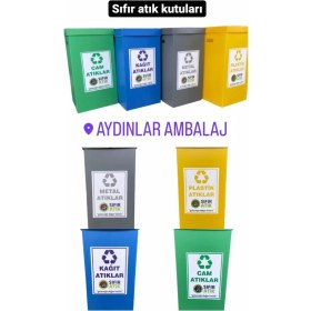Resim 70 Litre Metal Geri Dönüşüm Atık Kutusu, Çevre Dostu ve Dayanıklı Tasarım 
