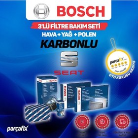 Resim Seat Leon 1.6 Bosch 3'Lü Filtre Bakım Seti 2005-2011 Karbonlu 