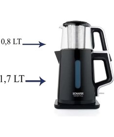 Resim Elektrikli Siyah Çay Makinesi, Pratik ve Şık Tasarım 