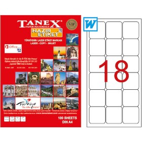 Resim Tanex Lazer Etiket Tw-2018 63.5 X 46.6 MM 