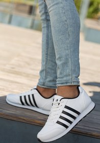 Resim BOUIS Erkek Beyaz Bağcıklı Günlük Rahat Taban Şık Tasarım Yürüyüş Casual Sneaker Spor Ayakkabı 