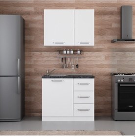 Resim Minar 100 Cm Mutfak Dolabı Beyaz 100-b1 