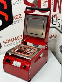 Resim Manuel 6 Bölmeli Kahvaltı Tabağı Kapatma Makinesi Red 