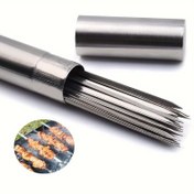 Resim 50 Adet Paslanmaz Çelik Barbekü Şişleri Saklama Tüpü ile - Yeniden Kullanılabilir, Izgara & Açık Hava Pişirme için Mükemmel, Kamp, Piknik, Cadılar Bayramı, Noel, Düğünler, Doğum Günleri için İdeal, Noel için En İyi 