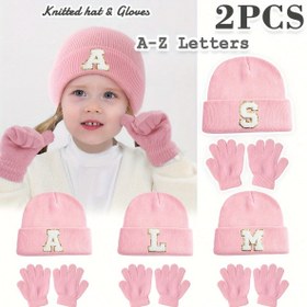 Resim 2 adet 26 harfli örmeli şapka ve eldiven seti, kızlar için sonbahar ve kış günlük sıcak moda uyumu, Kızlar için kış şapkası,Kızlar için kış şapkası,Kızlar için Kış Aksesuarları,Gençler için kış şapkası,Kız Çocukları İçin Şapkalar,Kız Çocuk Şapkası,Kış Şapkaları,Kalın Kış Şapkası,Kızlar için kış bere,Kızlar için kış şapkası 