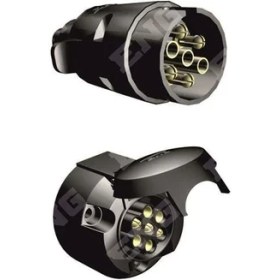 Resim Ölmez Oto Yedek Parça Römork Fişi 7'li Komple Plastık (Koruma Kapaklı) Yedılı 