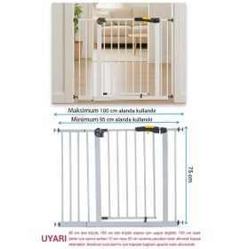 Resim Pro 95-100 Cm Çocuk Güvenlik Kapısı, Merdiven Kapısı Ve Korkuluk, Gri 