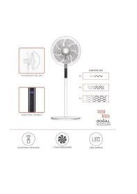 Resim Torima SF-02 Ayaklı 16'' 60 W 3 Kademe 7 Pervaneli Kumandalı Vantilatör 