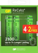 Resim Aa 2000 Mah Pro Şarjlı Kalem Pil Gp210Aahcbr21-2Gvptlb6 (4+2 Li Paket) GP