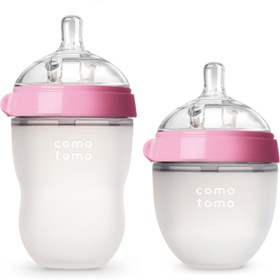 Resim Comotomo Silikon Biberon 150ml + 250ml - Pembe 